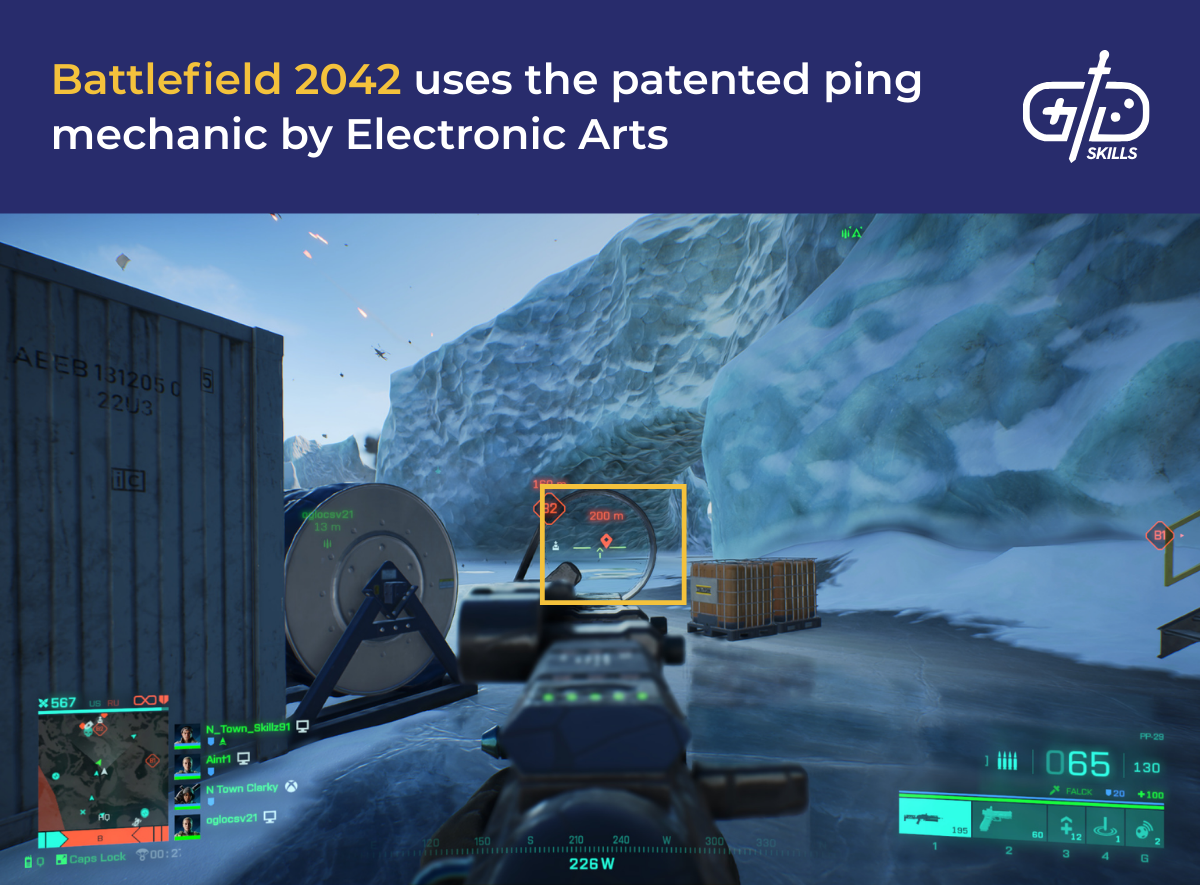 Battlefield 2042 uses the patented ping mechanic by Electronic Arts