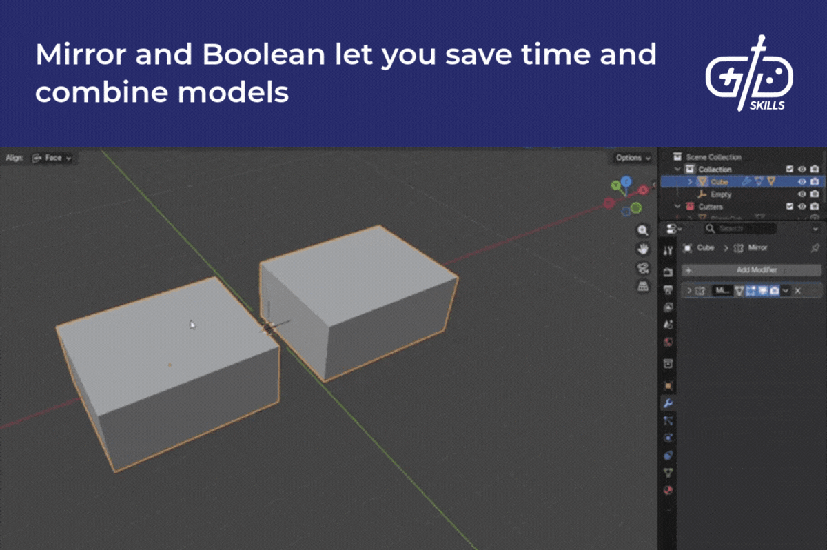 Mirror and Boolean let you save time and combine models