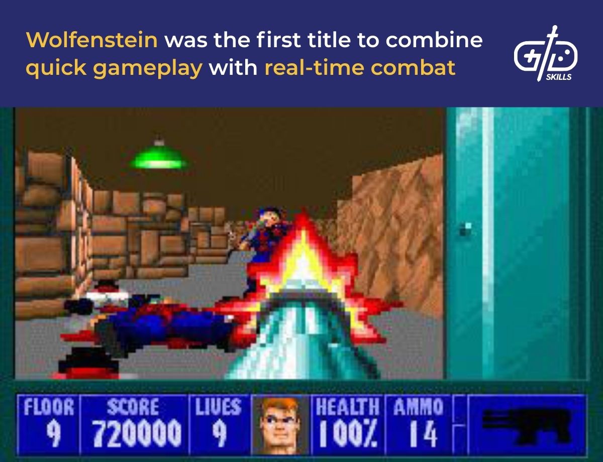 Wolfenstein was the first title to combine quick gameplay with real-time combat