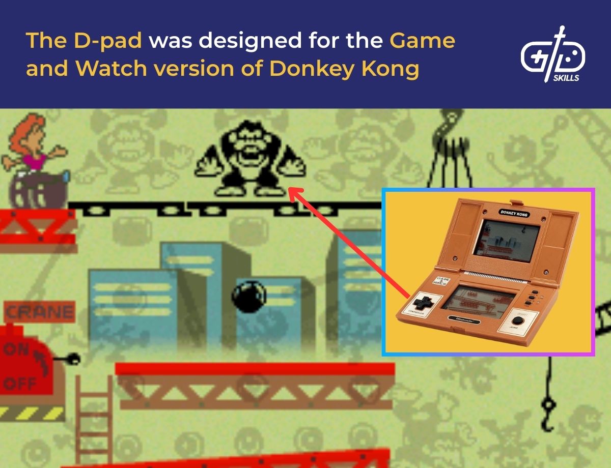 The D-pad was designed for the Game and Watch version of Donkey Kong