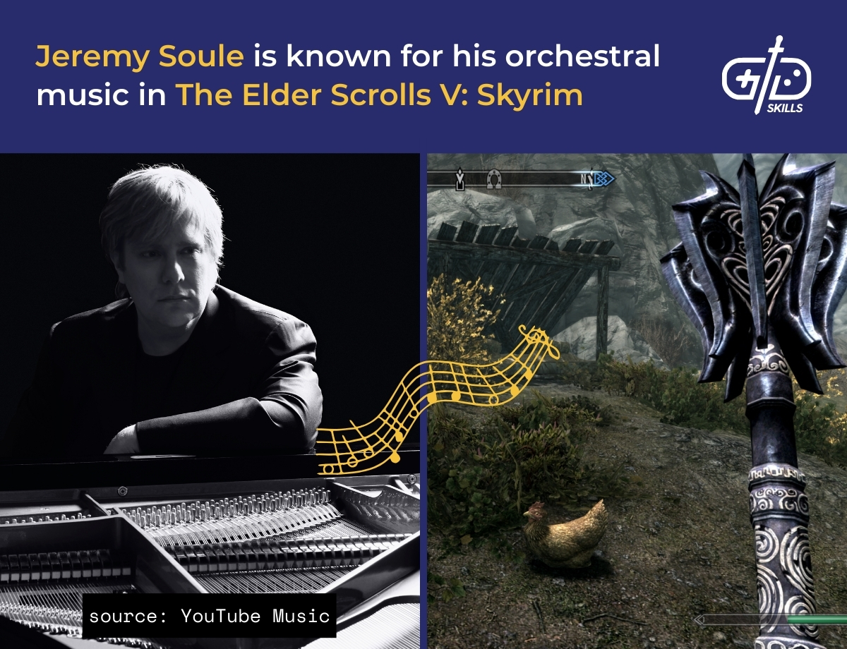 Jeremy Soule's orchestral music fills Skyrim