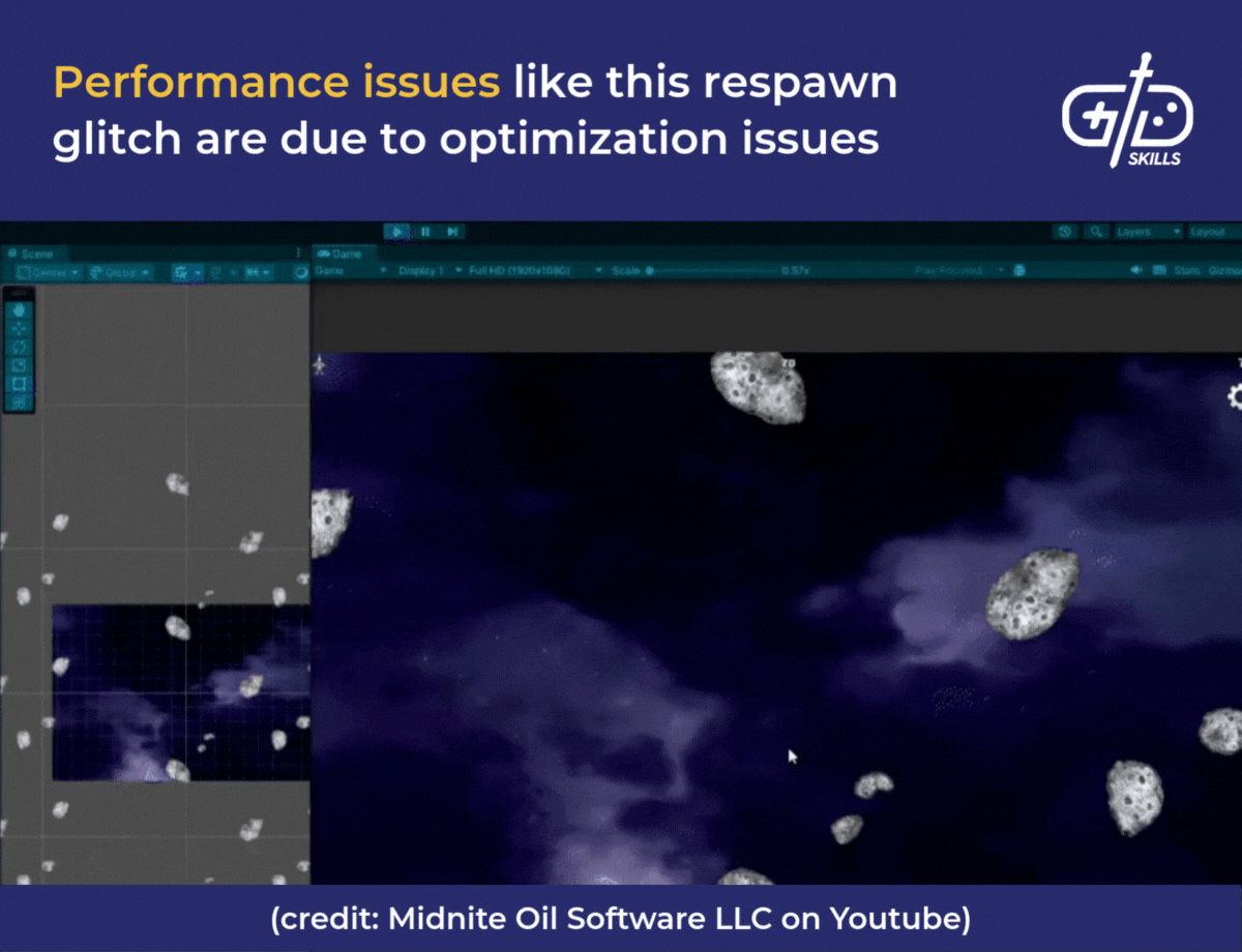 Performance issues like this respawn glitch are due to optimization issues