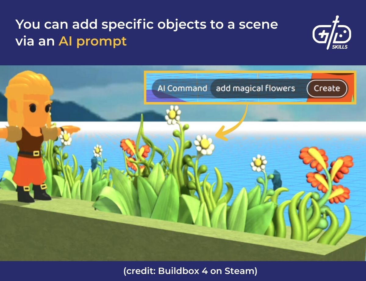 You can add specific objects to a scene via an AI prompt