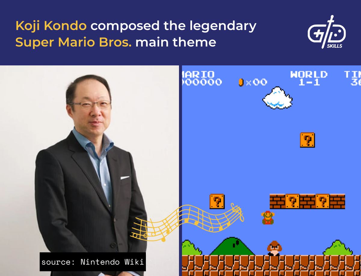 Koji Kondo composed the legendary Super Mario Bros. main theme