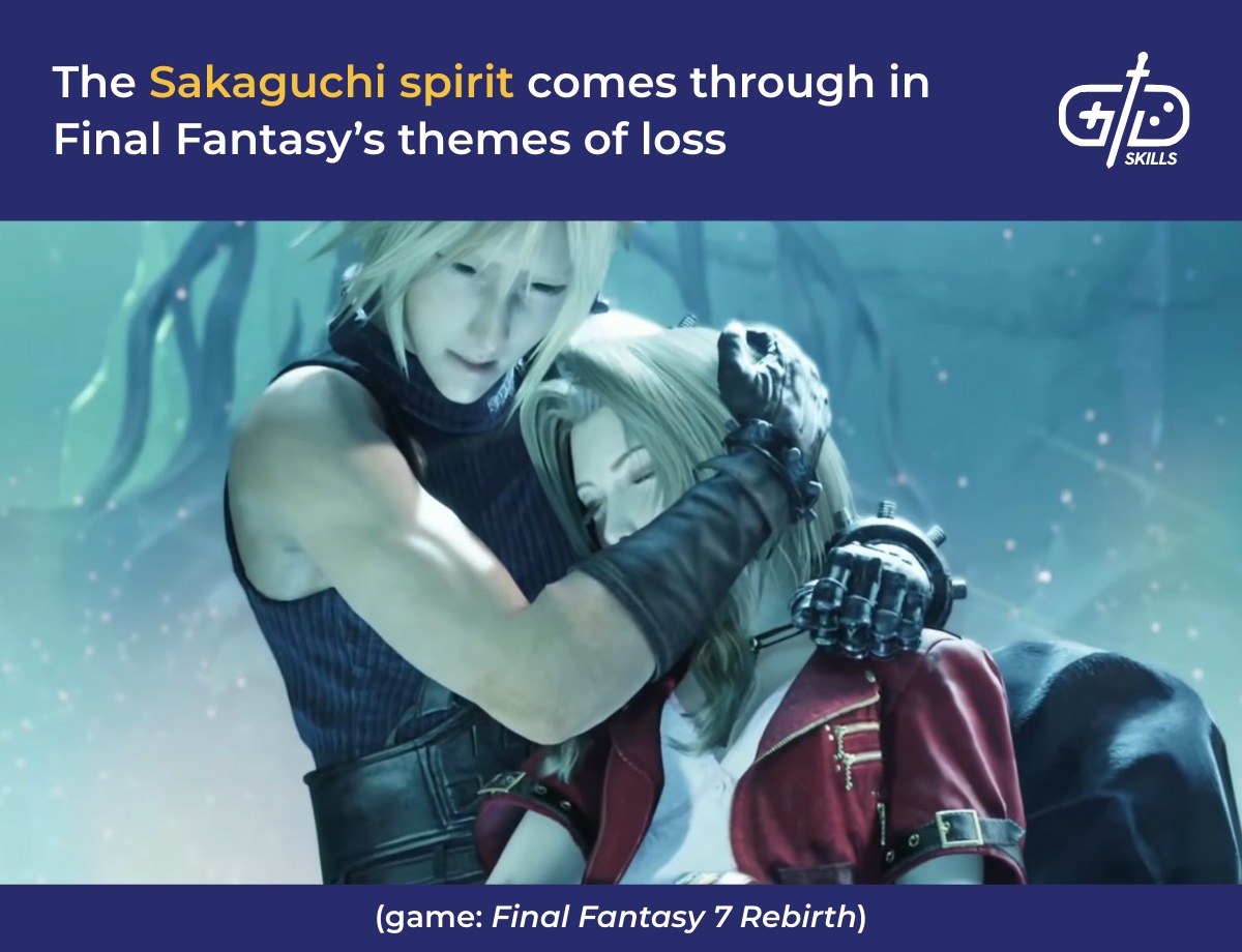 The Sakaguchi spirit comes through in Final Fantasy’s themes of loss