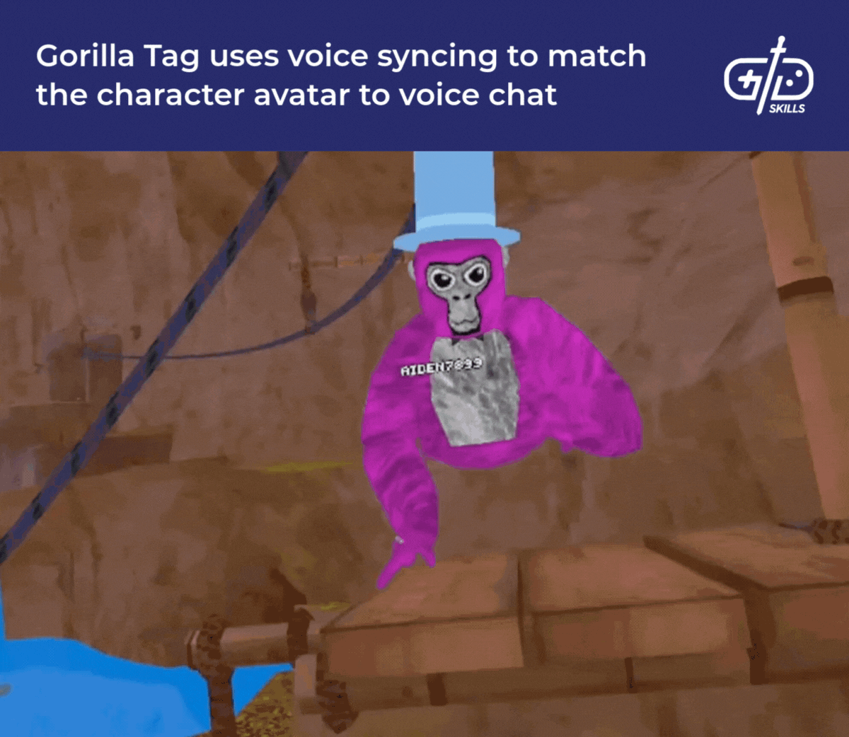 Gorilla Tag uses voice syncing to match the character avatar to voice chat