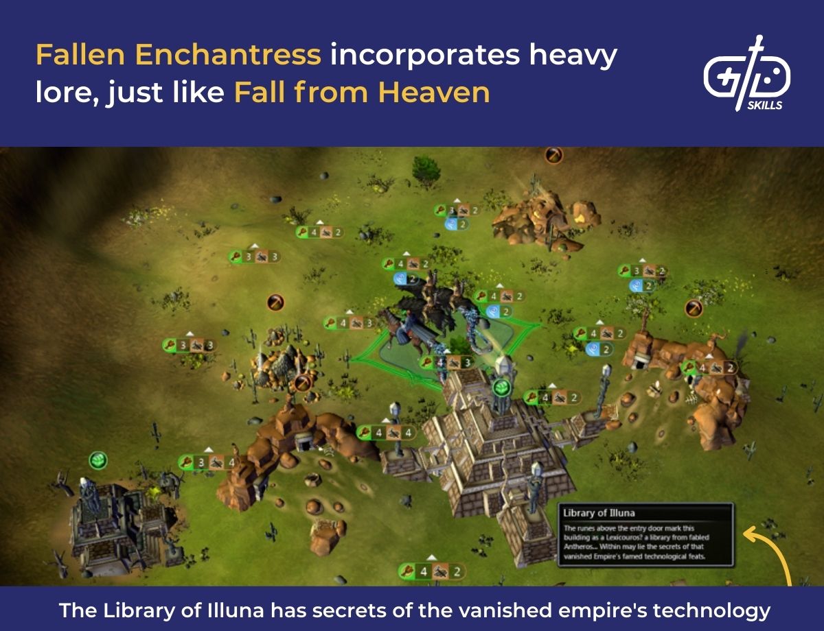 Fallen Enchantress incorporates heavy lore, just like Fall from Heaven