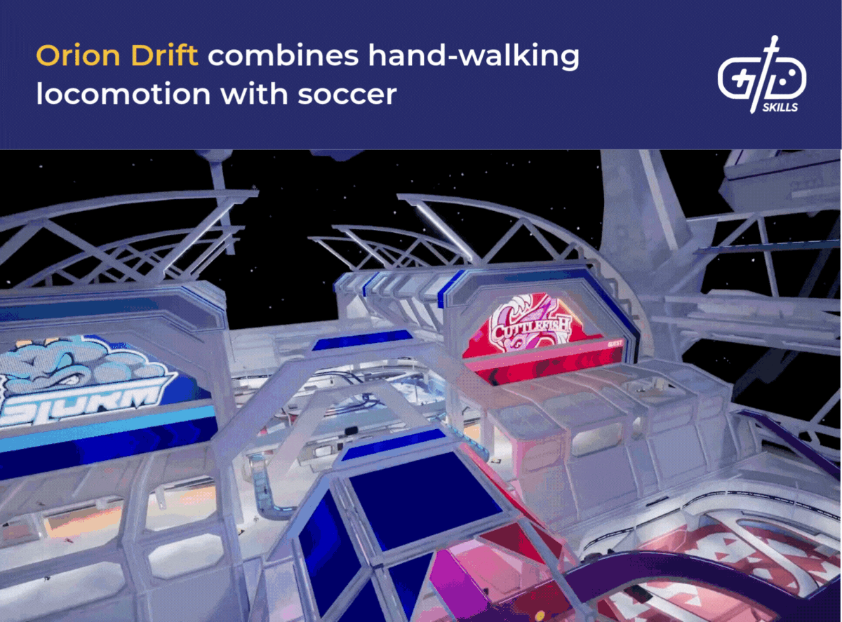 Orion Drift combines hand-walking locomotion with soccer