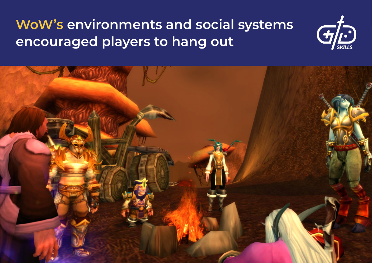 WoW's environments and social systems encouraged players to hang out