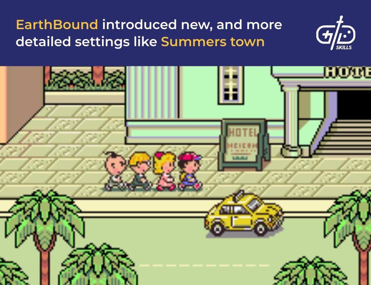 EarthBound introduced new and more detailed settings like Summers town