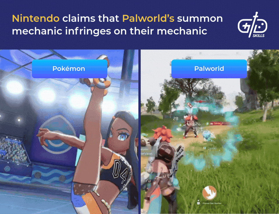 Nintendo claims that Palworld’s summon mechanic infringes on their mechanic