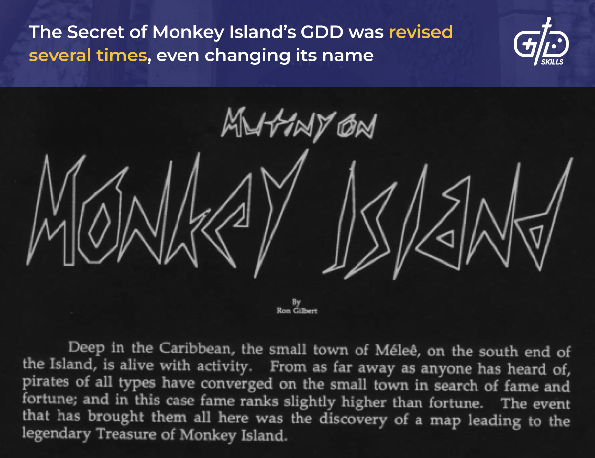 The Secret of Monkey Island's GDD was revised several times, even changing its name