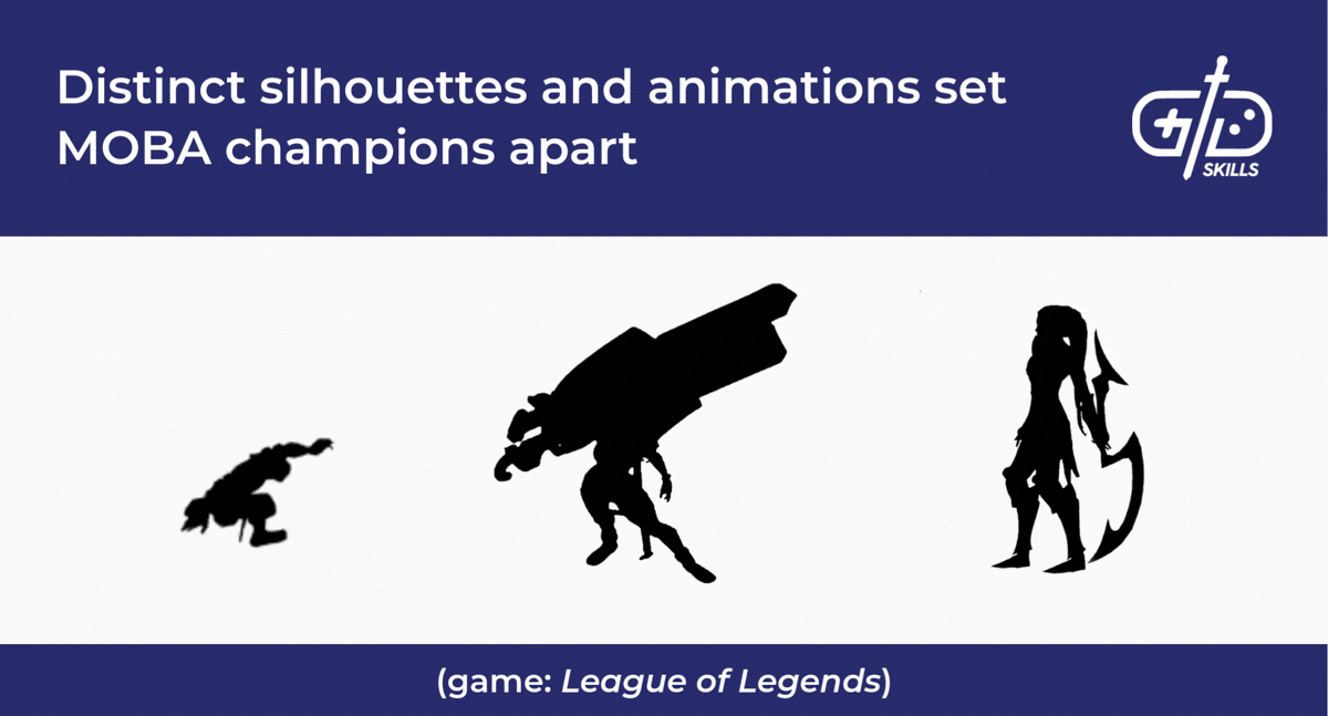 Distinct silhouettes and animations set MOBA champions apart