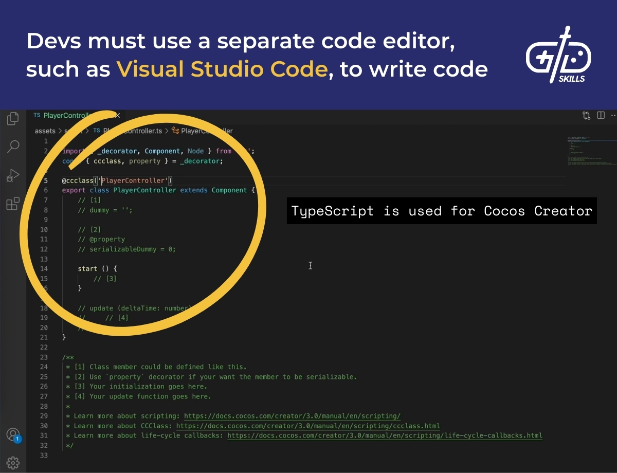 Devs must use a separate code editor, such as Visual Studio Code, to write code