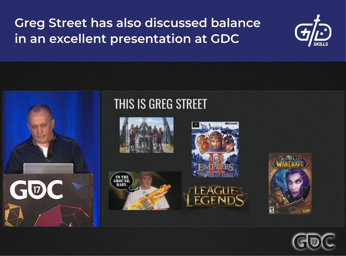 Greg Street has also discussed balance in an excellent presentation at GDC