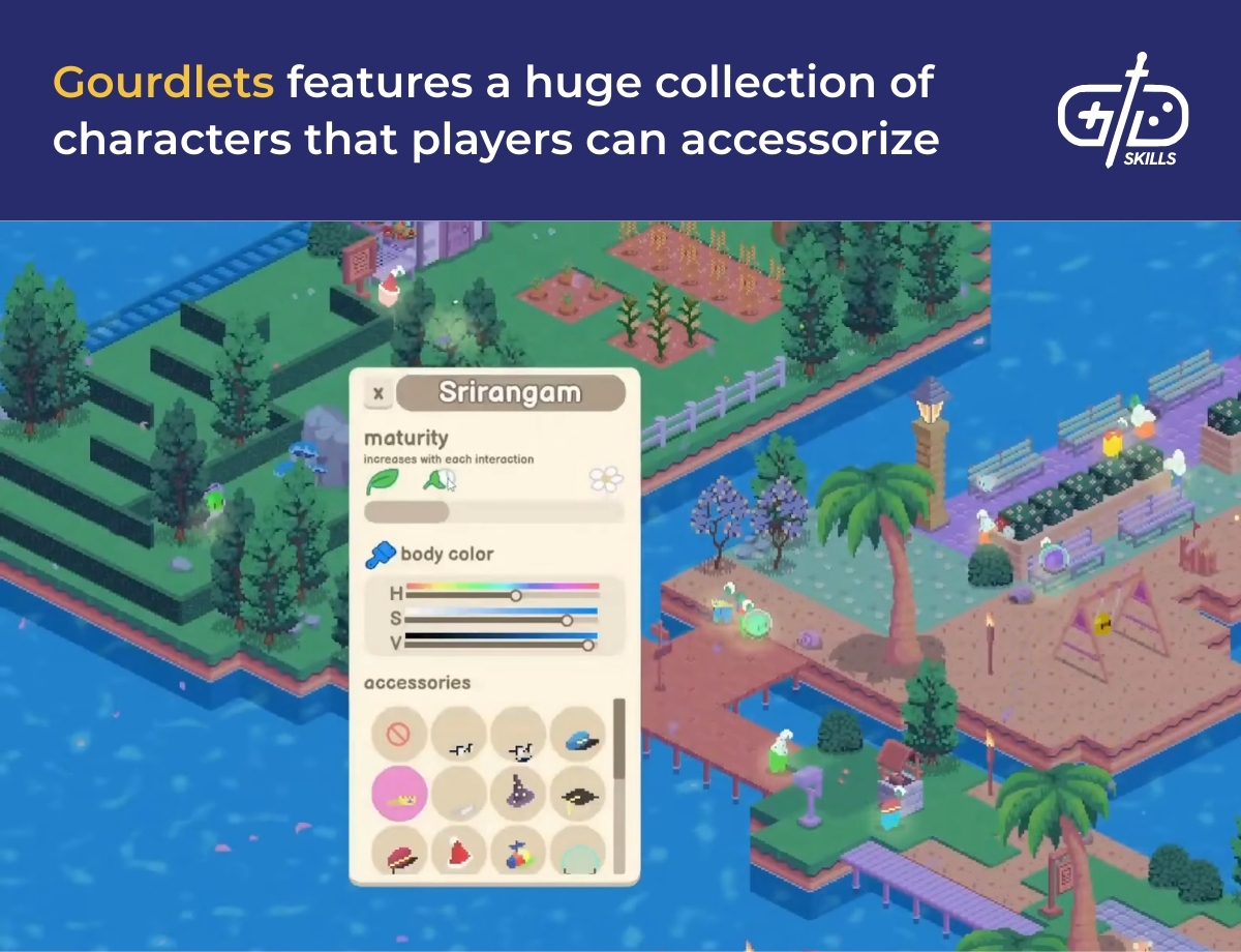 Gourdlets features a huge collection of characters that players can accessorize