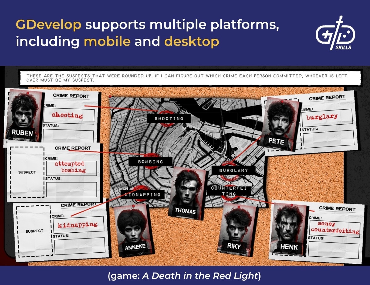 GDevelop supports multiple platforms, including mobile and desktop