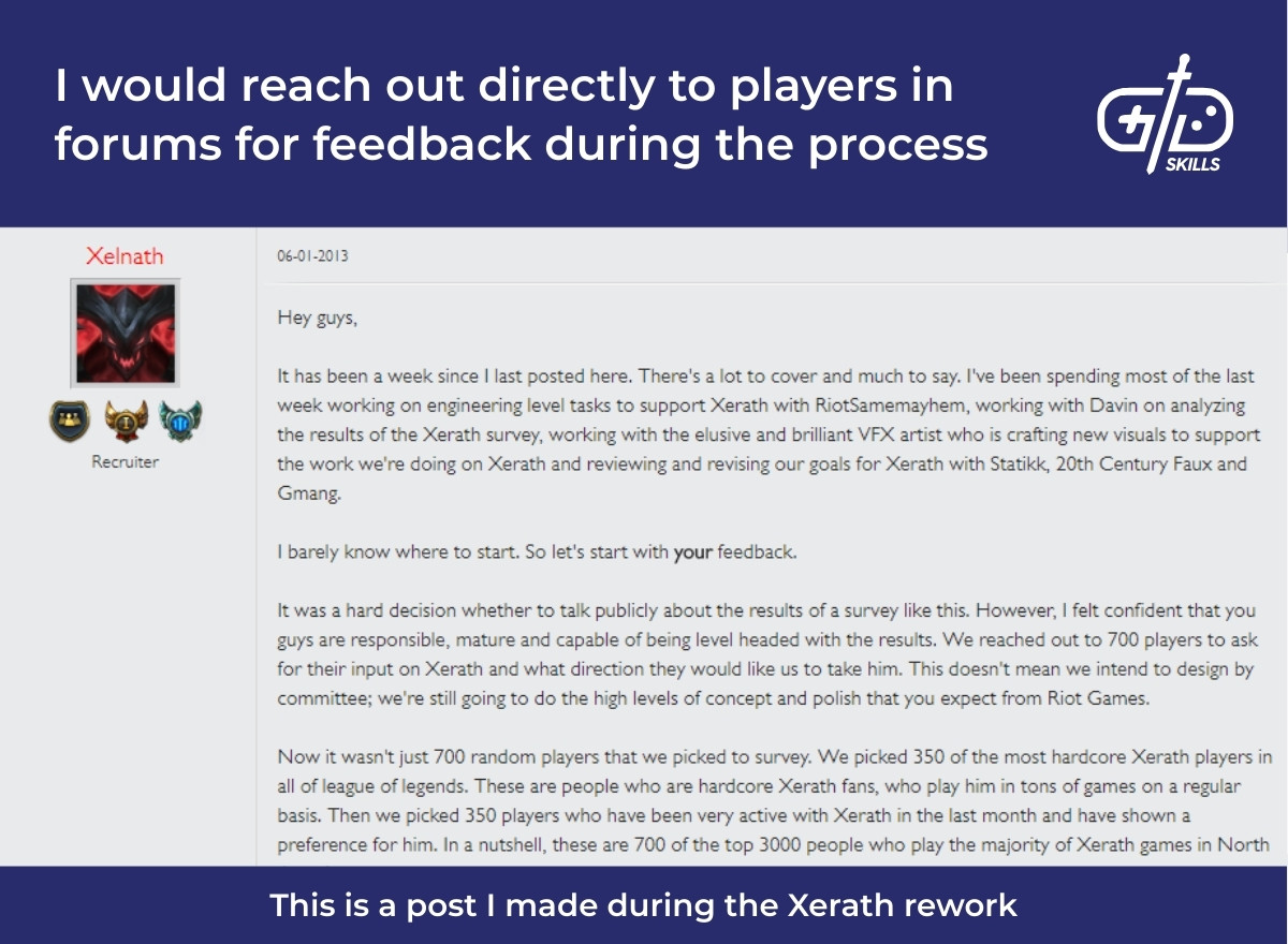I would reach out directly to players in forums for feedback during the process