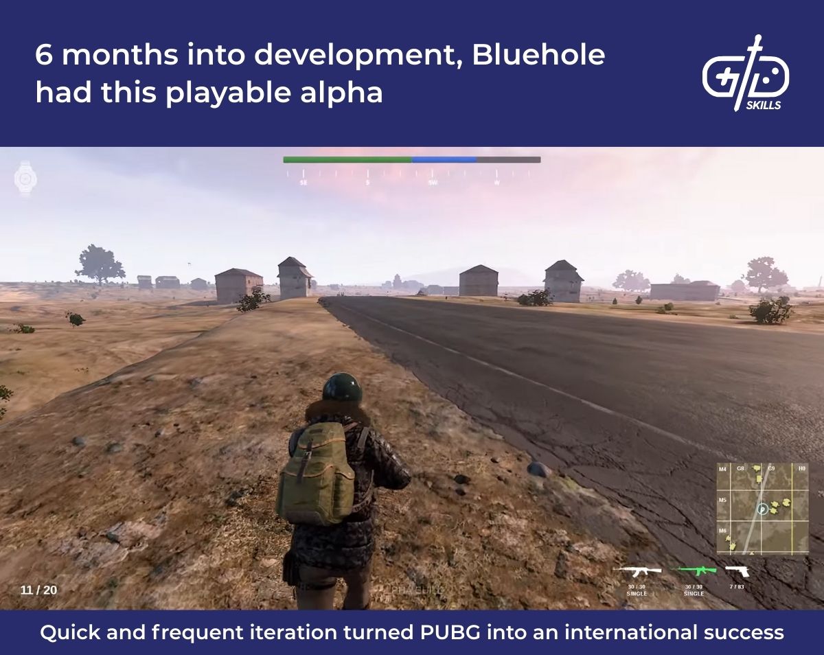 6 months into development, Bluehole had this playable alpha