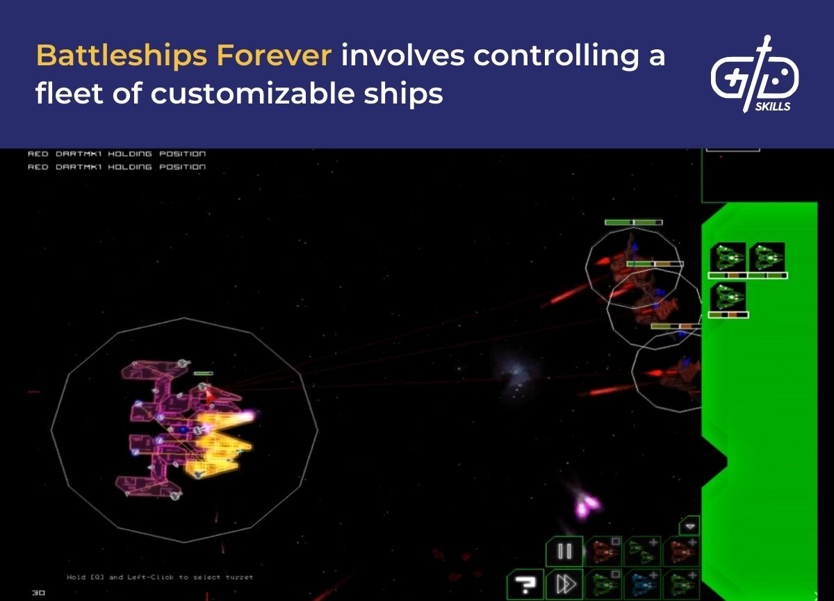 Battleships Forever involves controlling a fleet of customizable ships