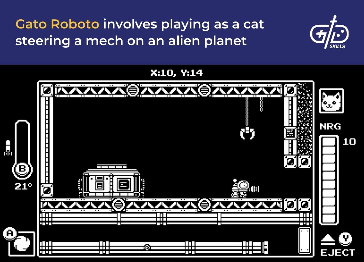 Gato Roboto involves playing as a cat steering a mech on an alien planet
