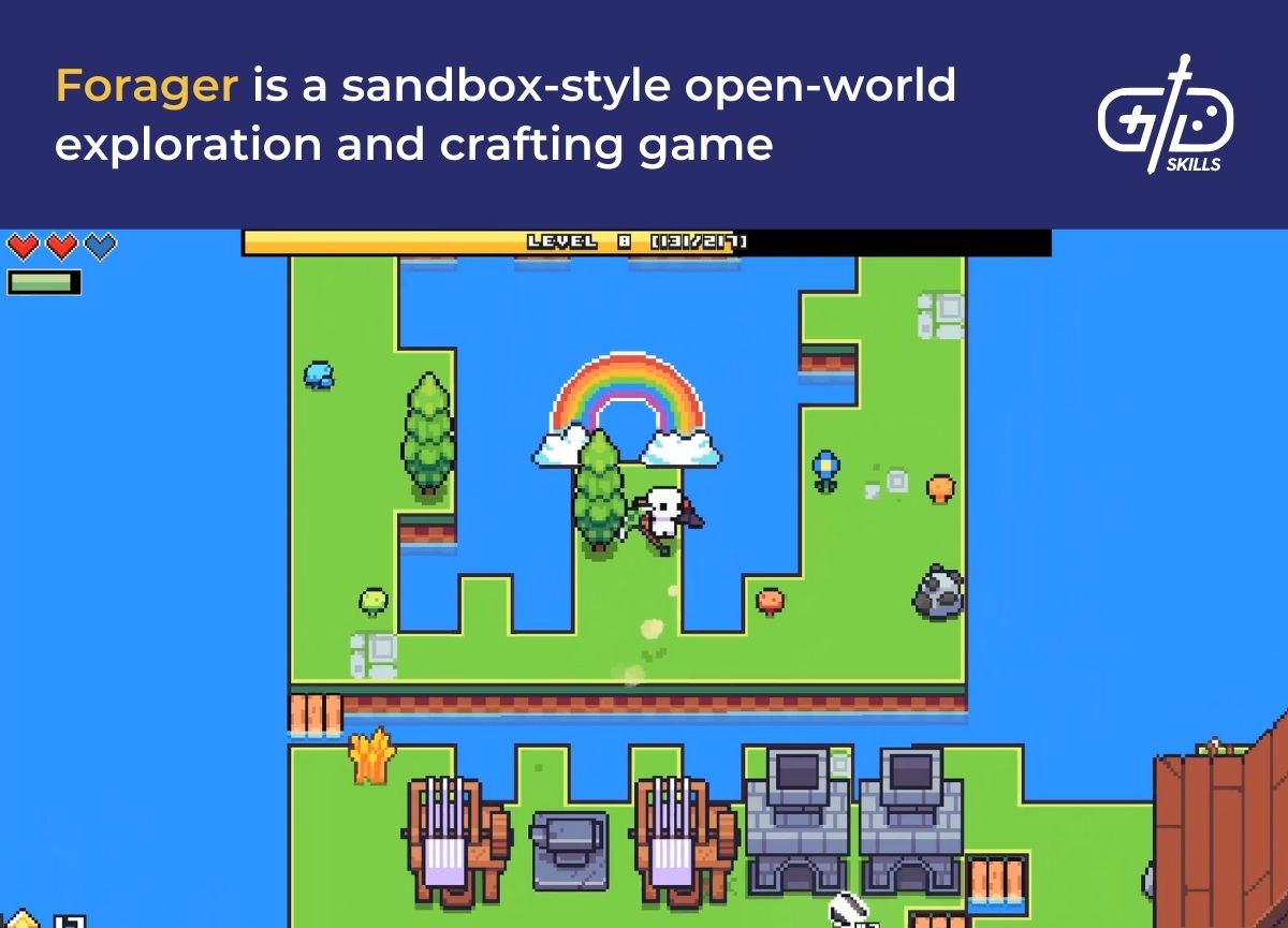 Forager is a sandbox-style open-world exploration and crafting game