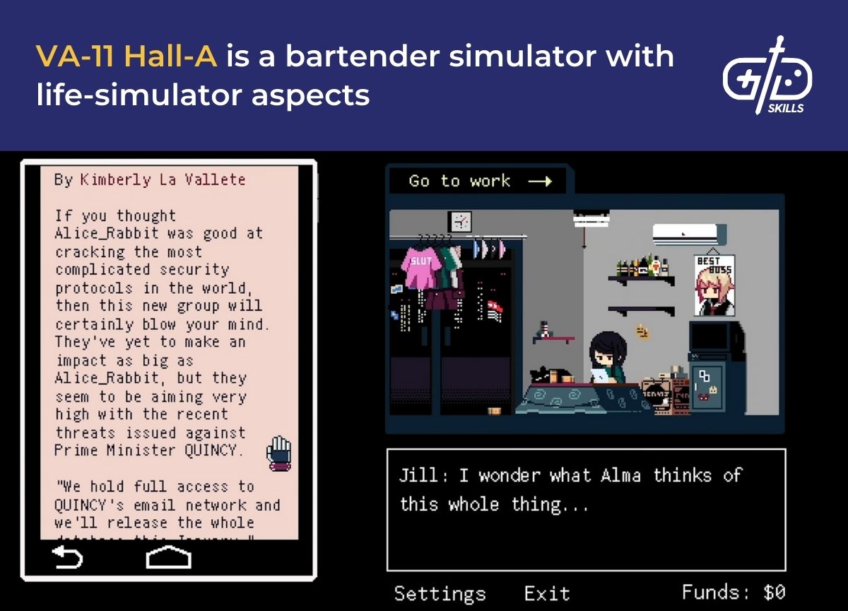 VA-II Hall-A is a bartender simulator with life-simulator aspects