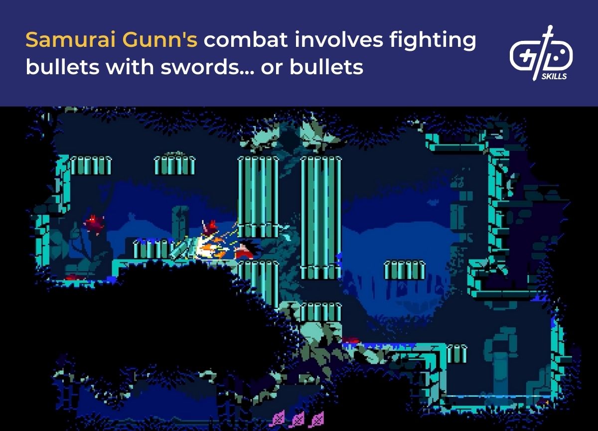 Samurai Gunn's combat involves fighting bullets with swords... or bullets