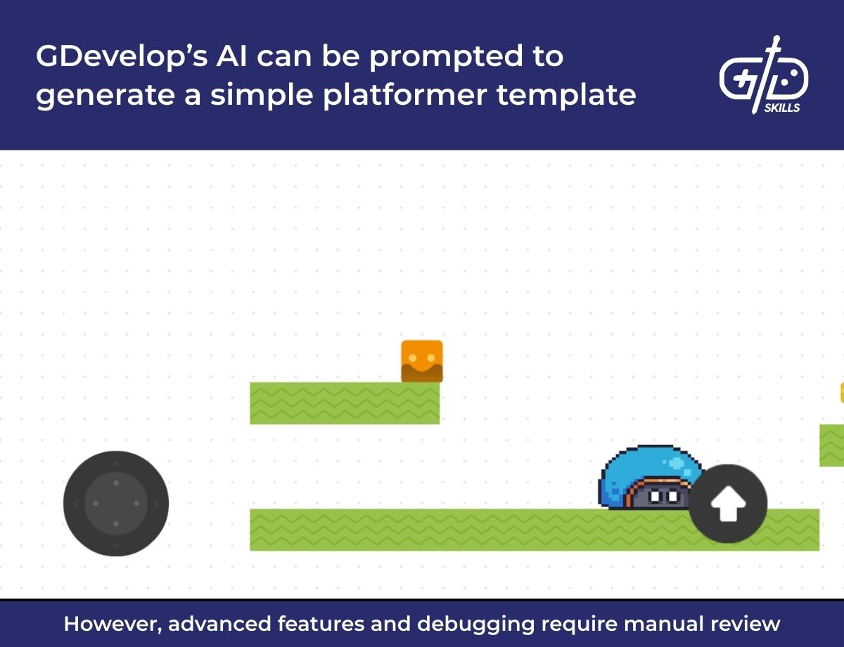 GDevelop's Al can be prompted to generate a simple platformer template