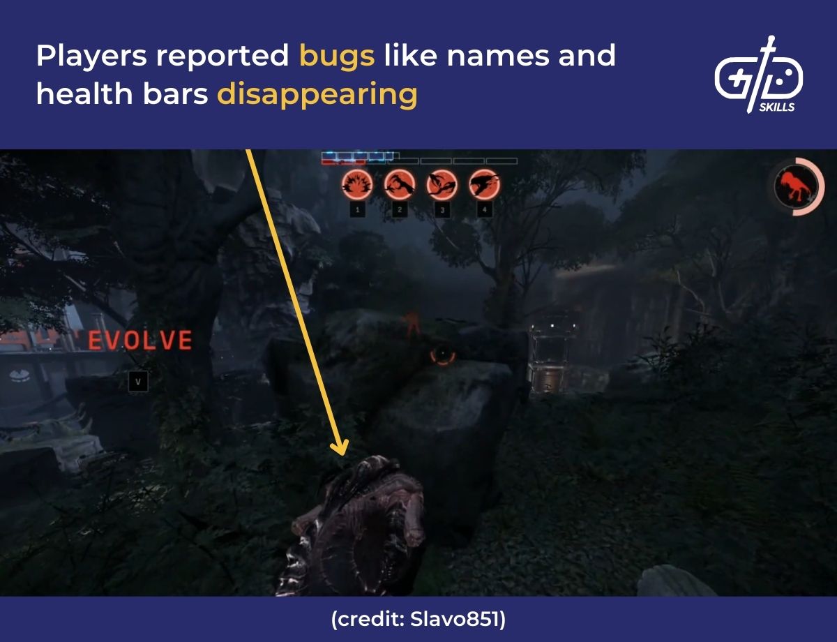 Players reported bugs like names and health bars disappearing