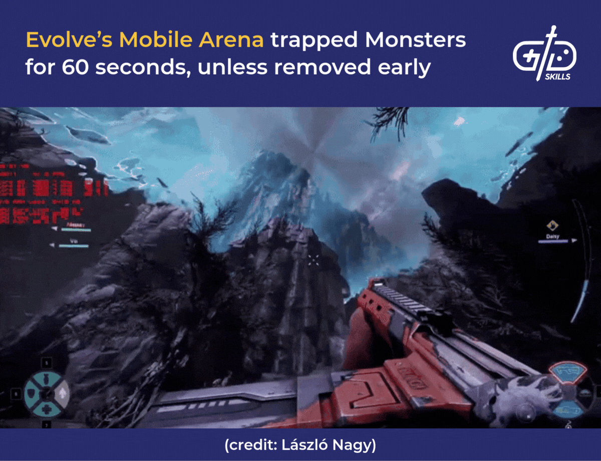 Evolve's Mobile Arena trapped Monsters or 60 seconds, unless removed early