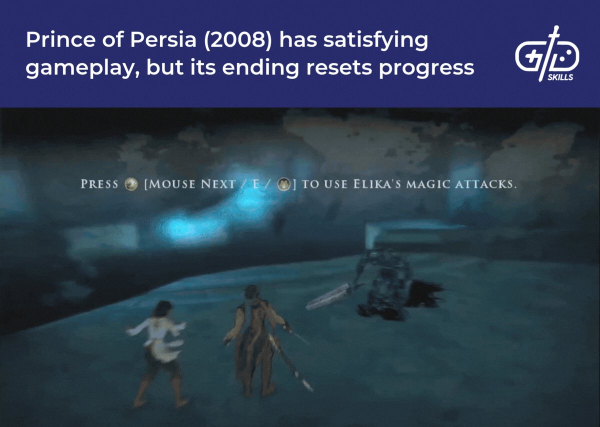 Prince of Persia (2008) has satisfying gameplay, but its ending resets progress