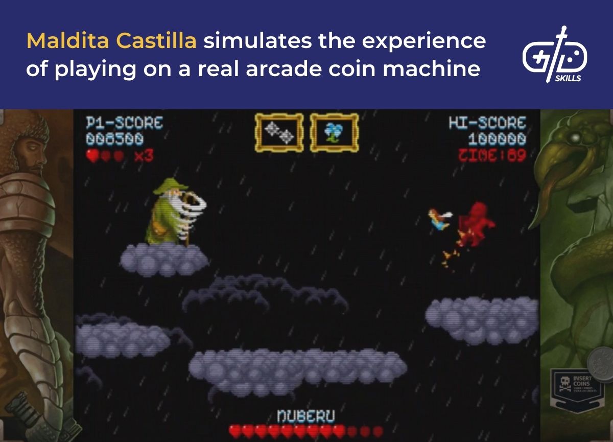 Maldita Castilla simulates the experience of playing on a real arcade coin machine