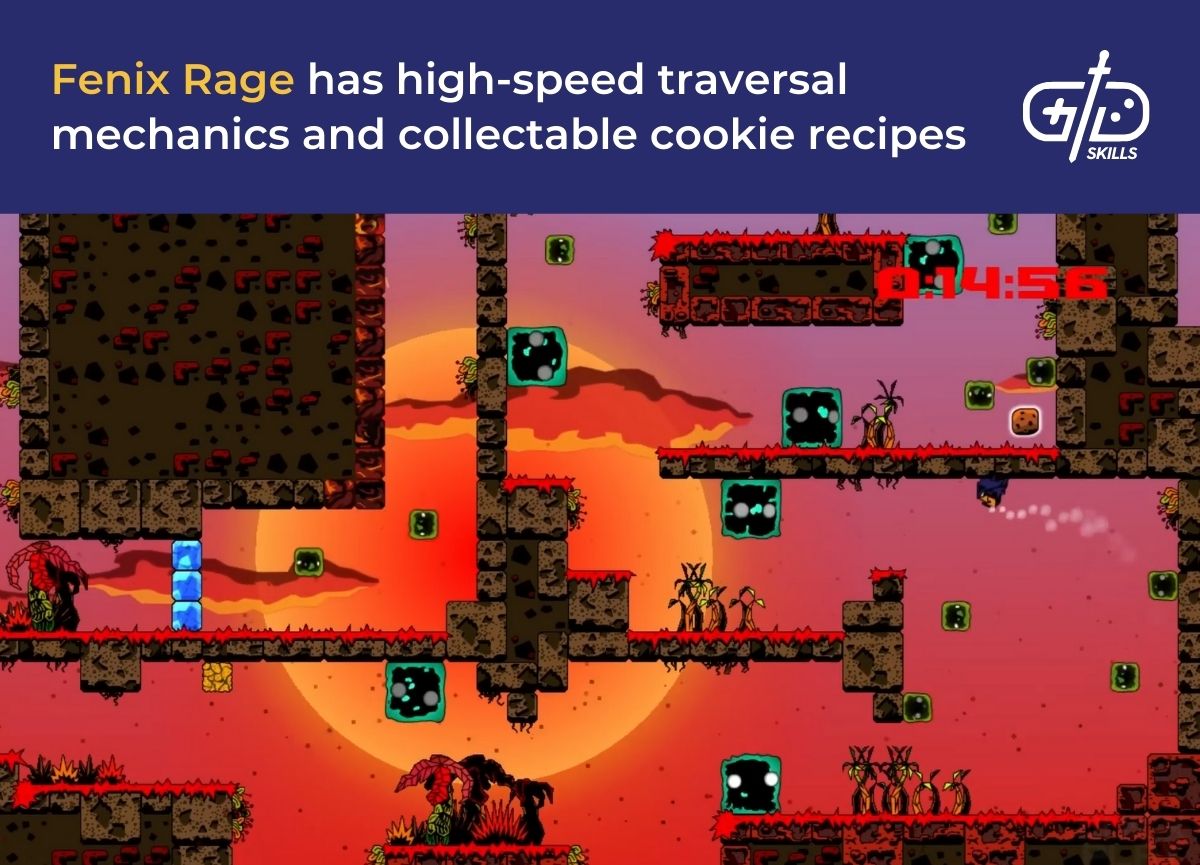 Fenix Rage has high-speed traversal mechanics and collectable cookie recipes