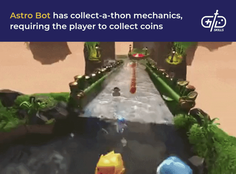 Astro Bot has collect-a-thon mechanics, requiring the player to collect coins