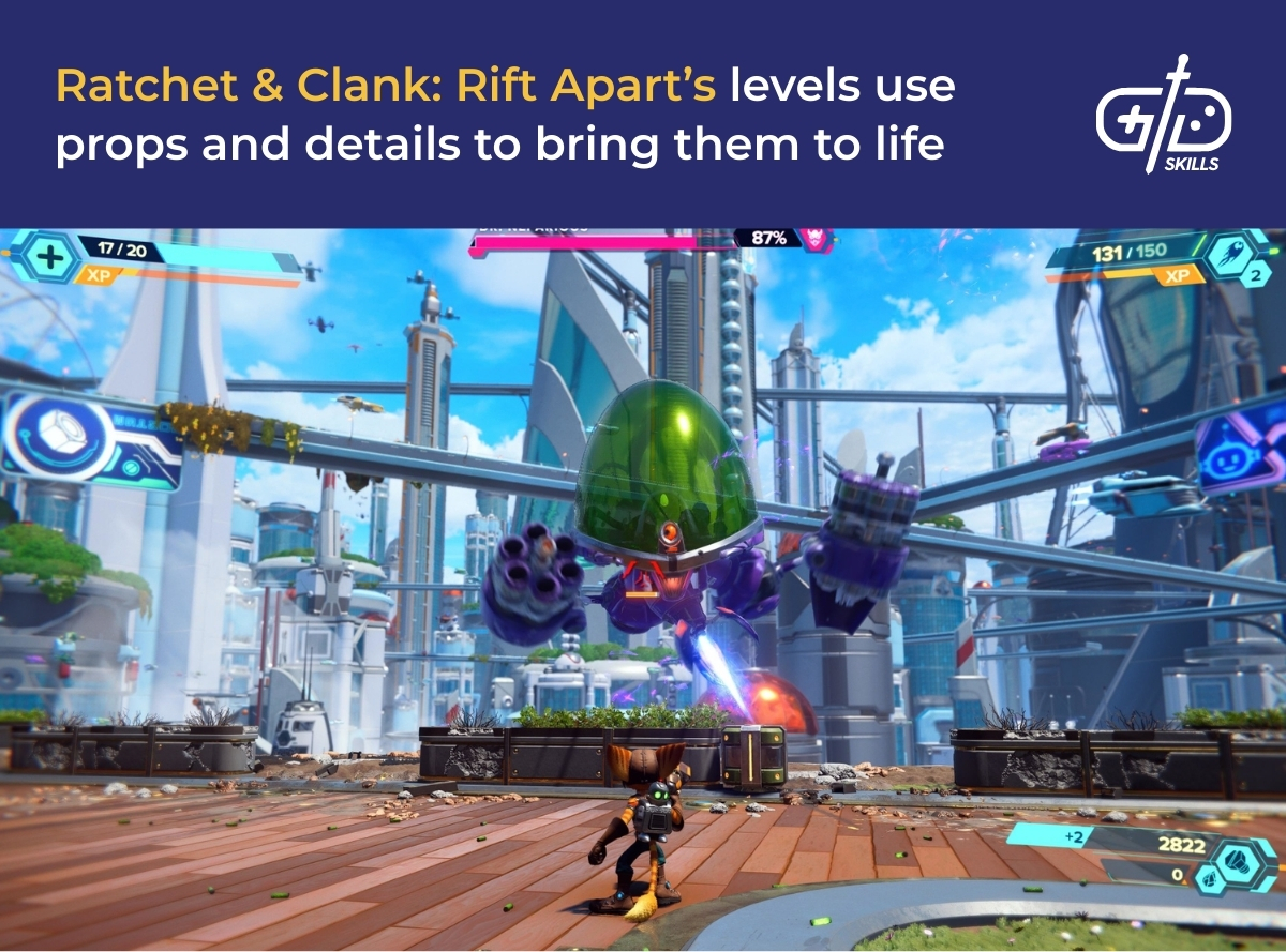 Ratchet & Clank: Rift Apart's levels use props and details to bring them to life